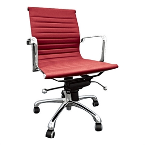 elle 20 inch low back swivel office chair wheels tufted red and chrome