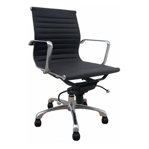 elle 20 inch low back swivel office chair wheels tufted black and chrome