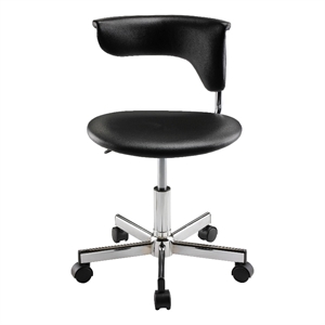 jane 20 inch modern swivel office chair with caster wheels black chrome