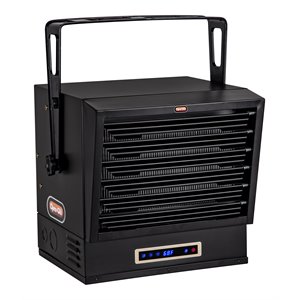 dyna-glo 10k w transitional metal dual power electric garage heater in black