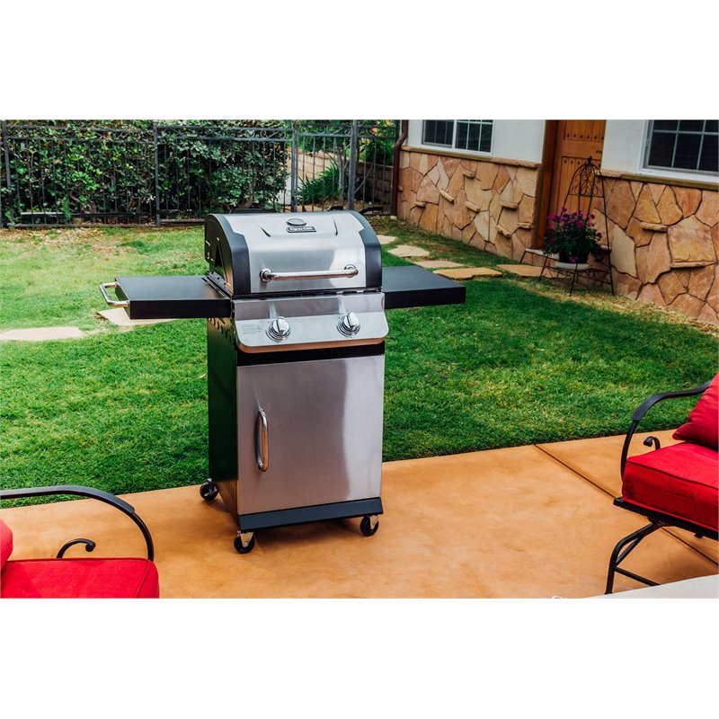 Dyna-Glo 2-burner Stainless Steel Premier Propane Gas Grill in Silver Finish