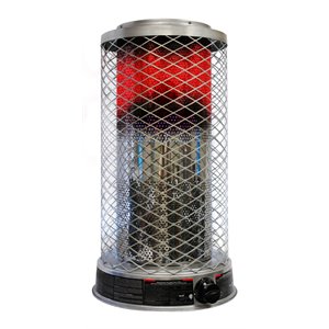 dyna-glo 125 btu transitional metal portable radiant propane heater in silver