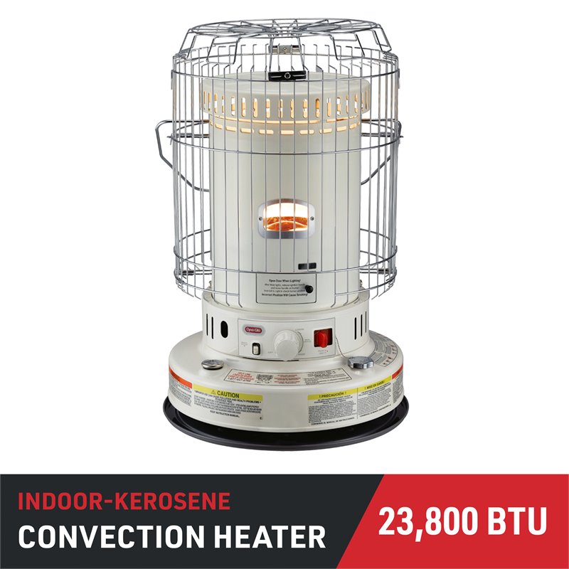 Dyna-Glo 23.8K BTU Indoor Kerosene Convection Heater with Side Ignition in  White