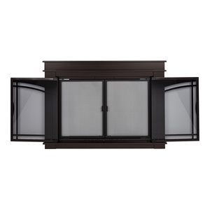 Pleasant Hearth Fenwick Metal Medium Cabinet-Style Fireplace Doors in Bronze