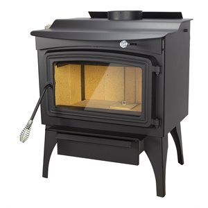 pleasant hearth transitional metal medium wood stove with legs in black