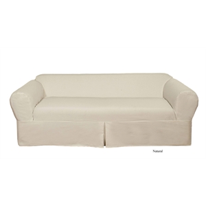 cotton twill 2 piece sofa slipcover in natural