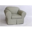 Brushed Cotton Twill 2 Piece Chair Slipcover in Sage Green