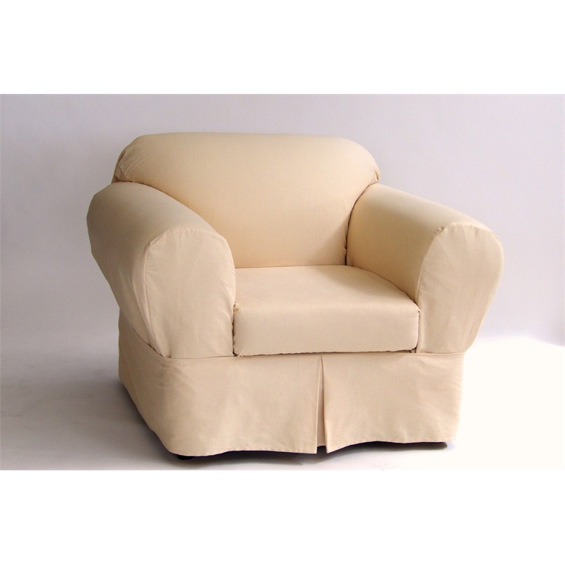 Cotton Twill 2 Piece Chair Slipcover in Yellow