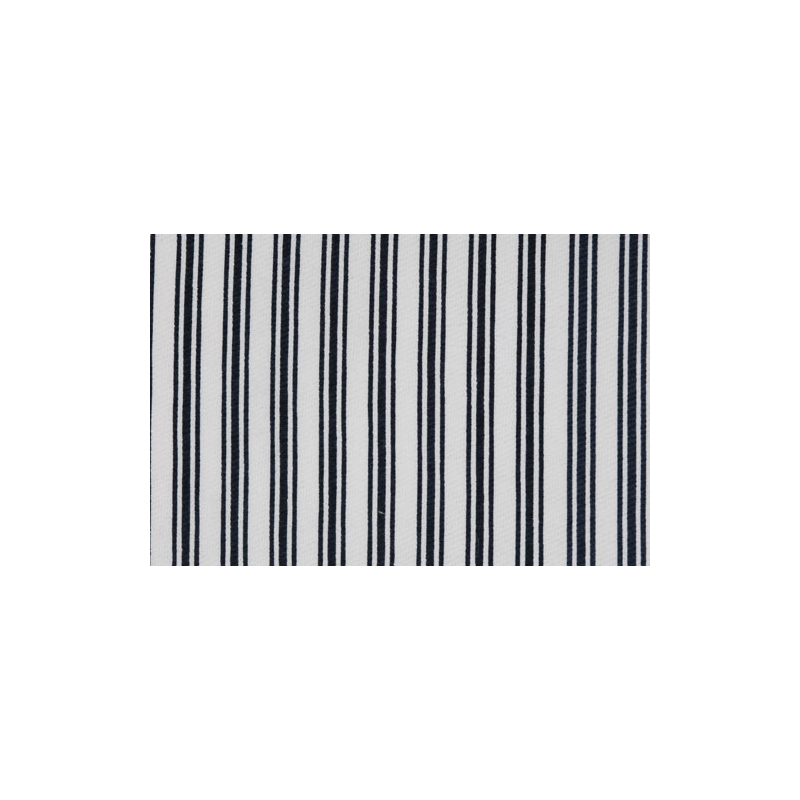 Cotton Twill One Piece Slipcover in Blue Stripe