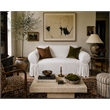 Cotton Twill One Piece Loveseat Slipcover in White