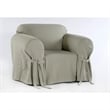 Cotton Twill One Piece Chair Slipcover in Sage Green