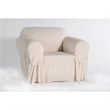 Cotton Twill One Piece Chair Slipcover in Sage Green