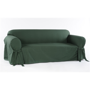 cotton duck one piece sofa slipcover in hunter green