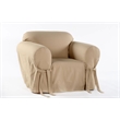 Cotton Duck One Piece Chair Slipcover in Tan