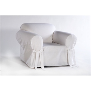 cotton duck one piece chair slipcover in white