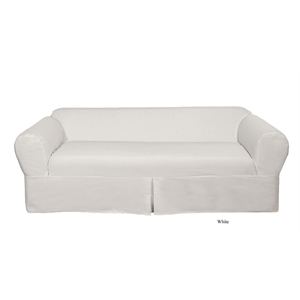 cotton twill 2 piece sofa slipcover in white