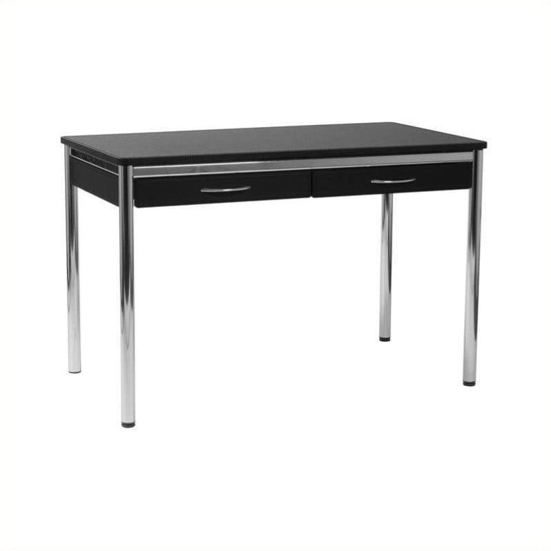 Eurostyle Ledah 48" W Leather Desk in Black Brown or White   2780XAB