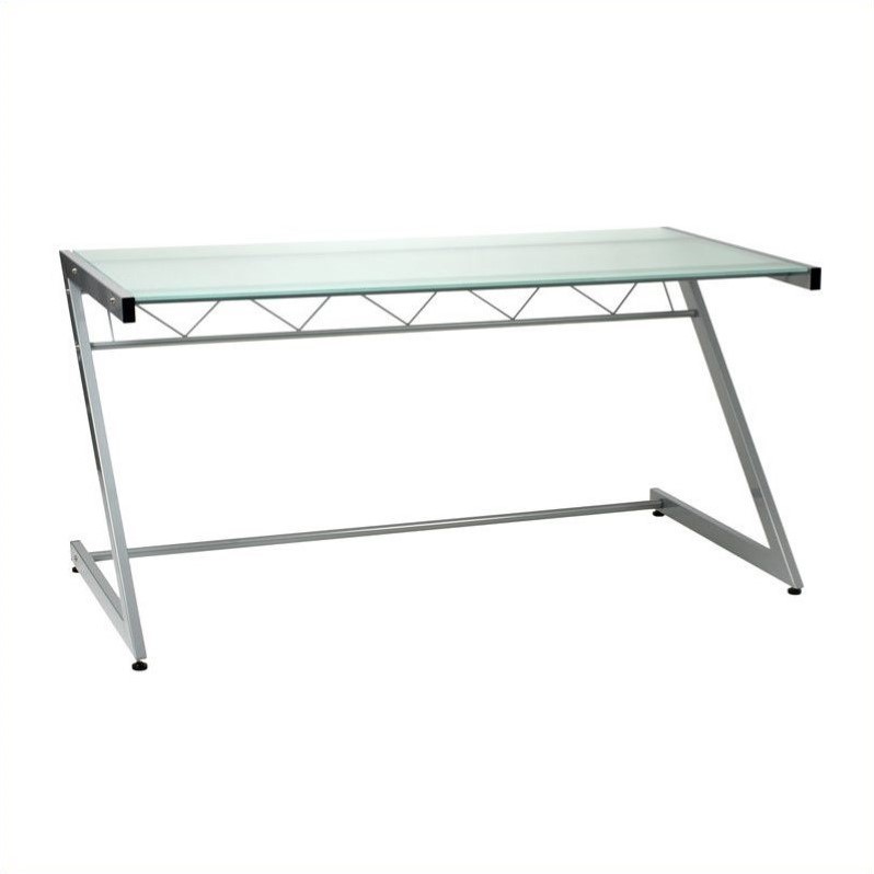 Eurostyle Zaki Deluxe Large Glass Top Computer Desk 2740x