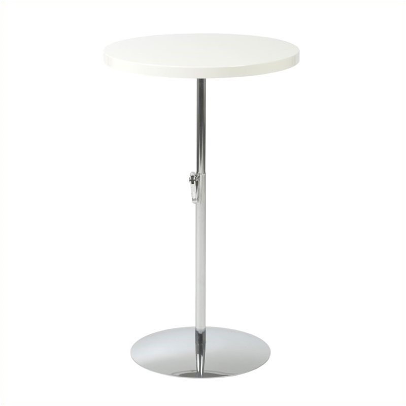 Eurostyle Ricardo Adjustable Pub/End Table with Wood Top & Chrome Base   2123X