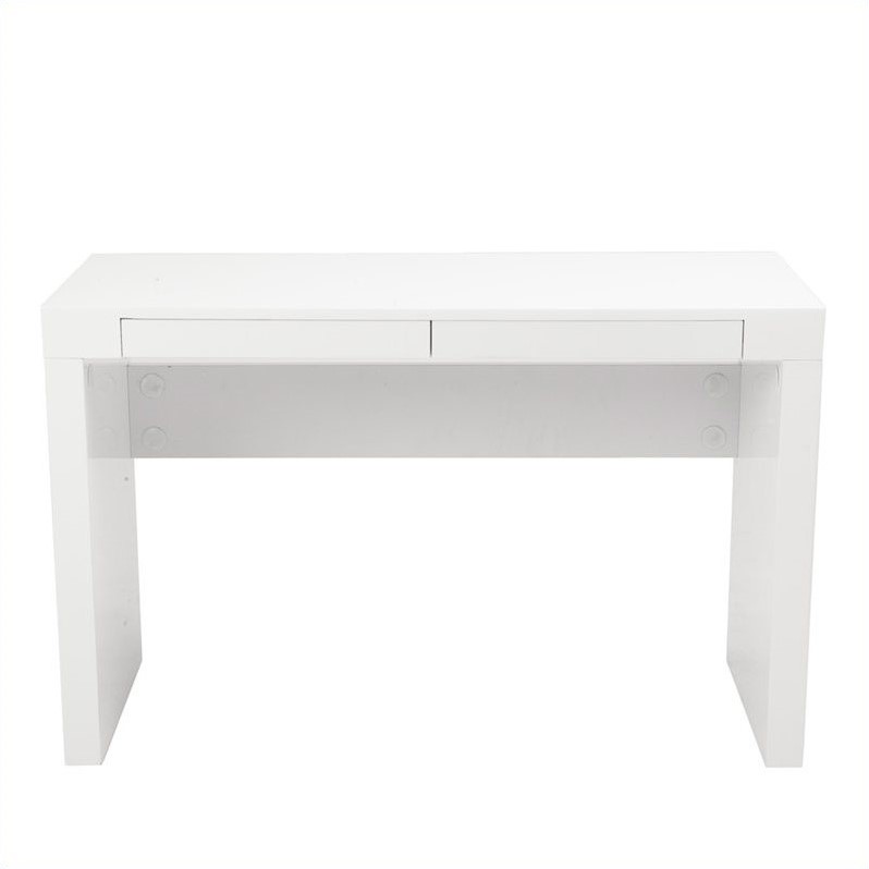 Eurostyle Donald Desk 47x20 in White Lacquer - 34038WHT
