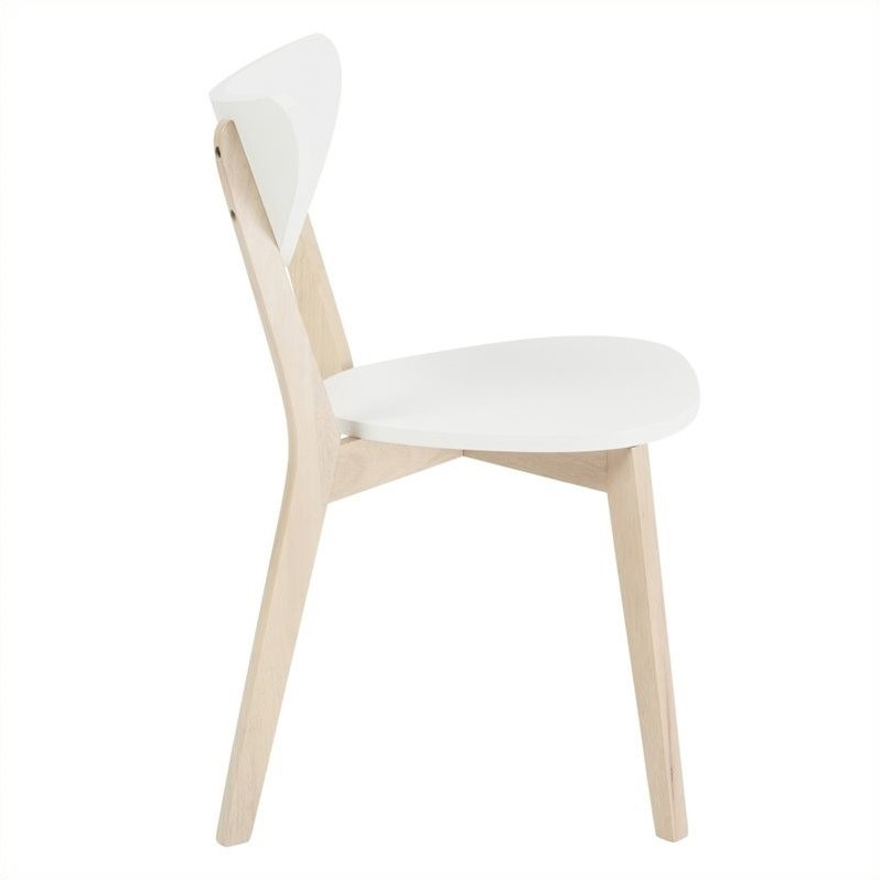 Eurostyle Montana Dining Chair in White and Natural 727511929162 | eBay