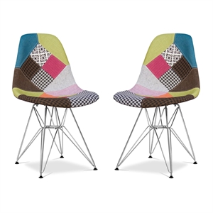 Aron Living Tower 17&quot Mid-Century Cotton Dining Chairs in Multi-Color (Set of 2)