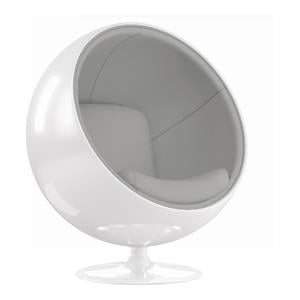 Aron Living Pod Chairs 52&quot Fiberglass and Cotton Ball Chair in Gray