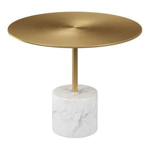 Aron Living Poke 17.3&quot Mid-Century Marble and Metal Coffee Table in Gold