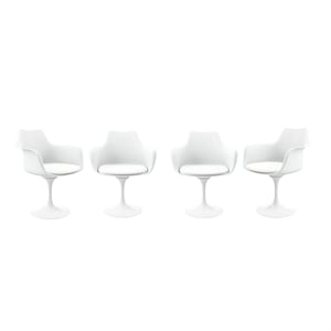 Aron Living Rose 18&quot Mid-Century Plastic and Metal Armchairs in Red (Set of 4)