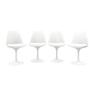 Aron Living Rose 17.5&quot Plastic and Metal Dining Chairs in White (Set of 4)