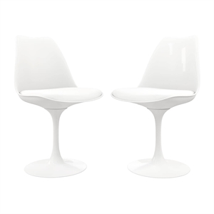 Aron Living Rose 17.5&quot Plastic and Metal Dining Chairs in White (Set of 2)