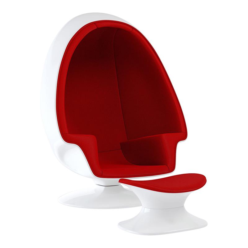 Aron Living Pod Chairs 52 Cotton Alpha Egg Chair and Ottoman in Red