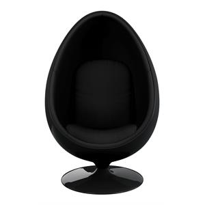 Aron Living Pod Chairs 53&quot Fiberglass and Wool Easter Egg Chair in Black