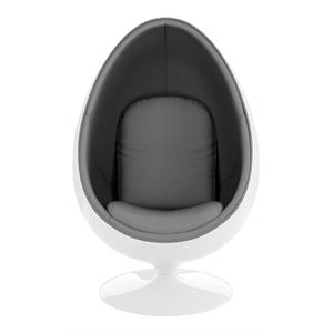 Aron Living Pod Chairs 53&quot Fiberglass and Wool Easter Egg Chair in Gray/White