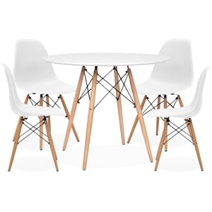 4 person modern dining table set & 4 chairs
