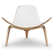 Aron Living Arch Shell Chair in White Faux Leather