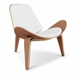 Aron Living Arch Shell Chair in White Faux Leather