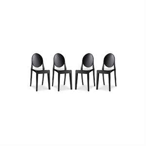 Aron Living 18.5&quot Mid-Century Plastic Dining Chair in Black (Set of 4)