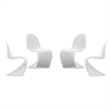 Aron Living Wave Chair in White (Set of 4)