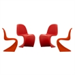 Aron Living Wave Chair in Red(Set of 4)