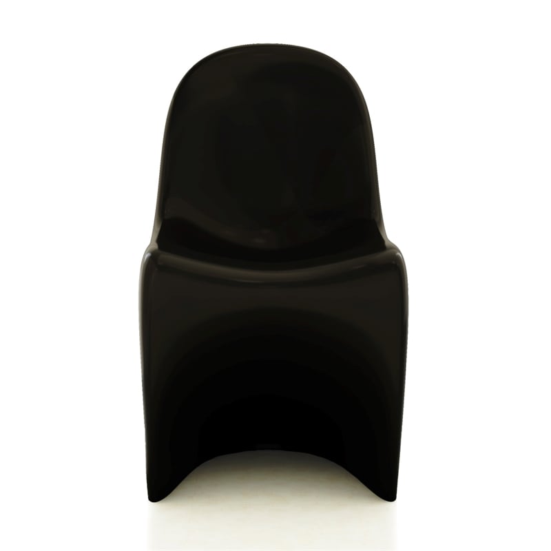 Aron Living Wave Chair in Black (Set of 2)
