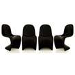 Aron Living Wave Chair in Black (Set of 4)