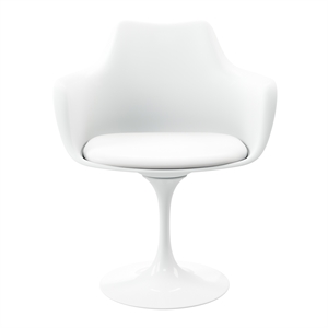 Aron Living Rose 18&quot Mid-Century Plastic and Metal Armchairs in White