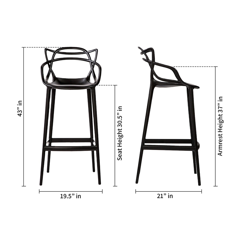 Aron Living Monte Bar Stool in Black (Set Of 2)