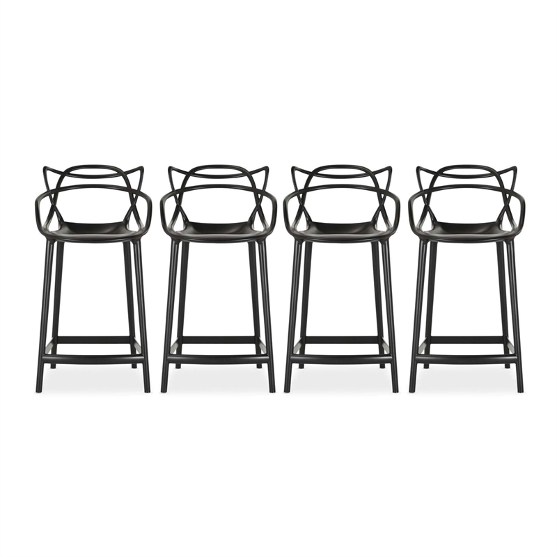Aron Living Monte Bar Stool in Black (Set Of 4)