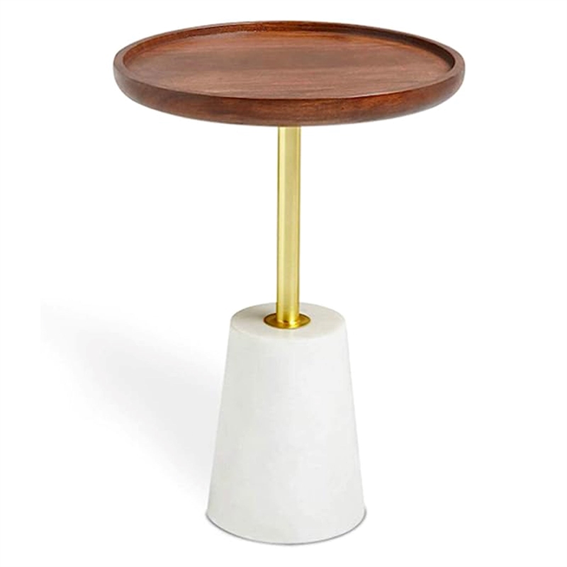 Aron Living Amo Walnut Wood Top Side Table