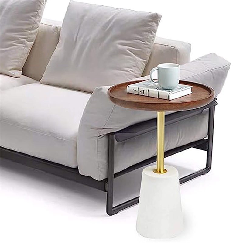 Aron Living Amo Walnut Wood Top Side Table