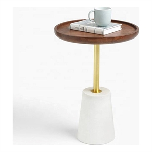 Aron Living Amo Walnut Wood Top Side Table