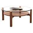 Aron Living Soho Round Solid Wood Coffee Table in Walnut