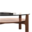 Aron Living Soho Round Solid Wood Coffee Table in Walnut